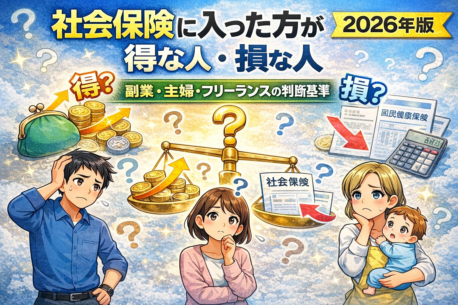 社会保険に入った方が得な人・損な人|副業・主婦・フリーランスの判断基準を完全解説【2026年版】