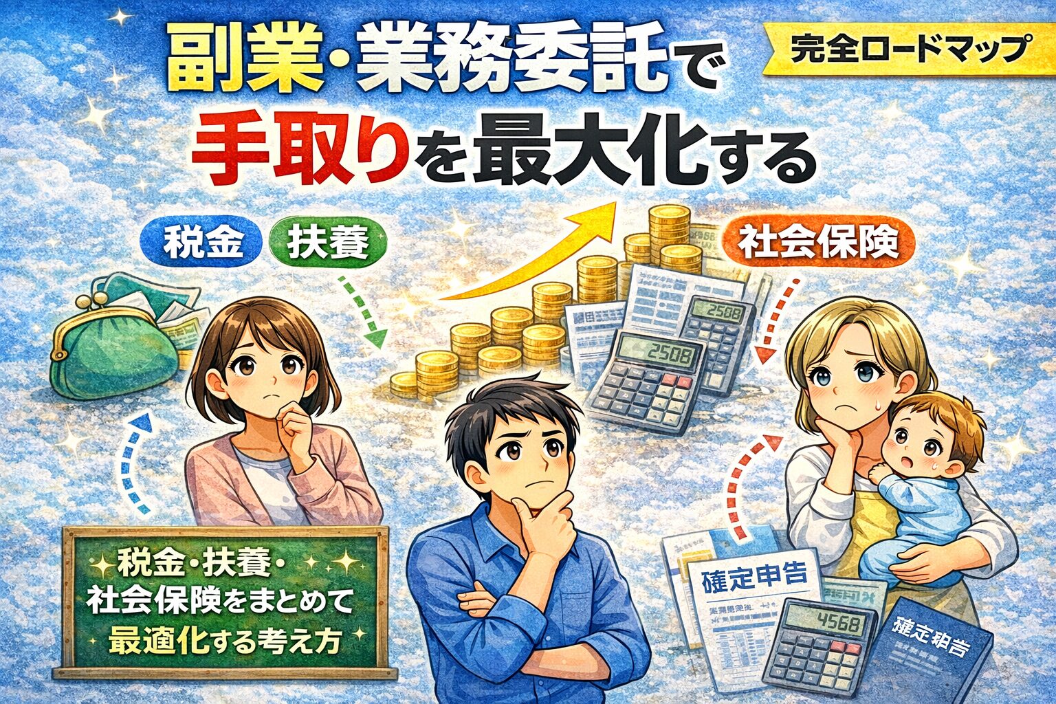 副業・業務委託で「手取りを最大化」する完全ロードマップ|税金・扶養・社会保険をまとめて最適化する考え方
