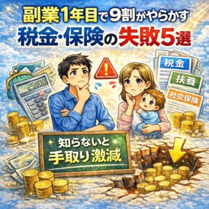 副業1年目で9割がやらかす税金・保険の失敗5選｜知らないと手取りが激減する落とし穴