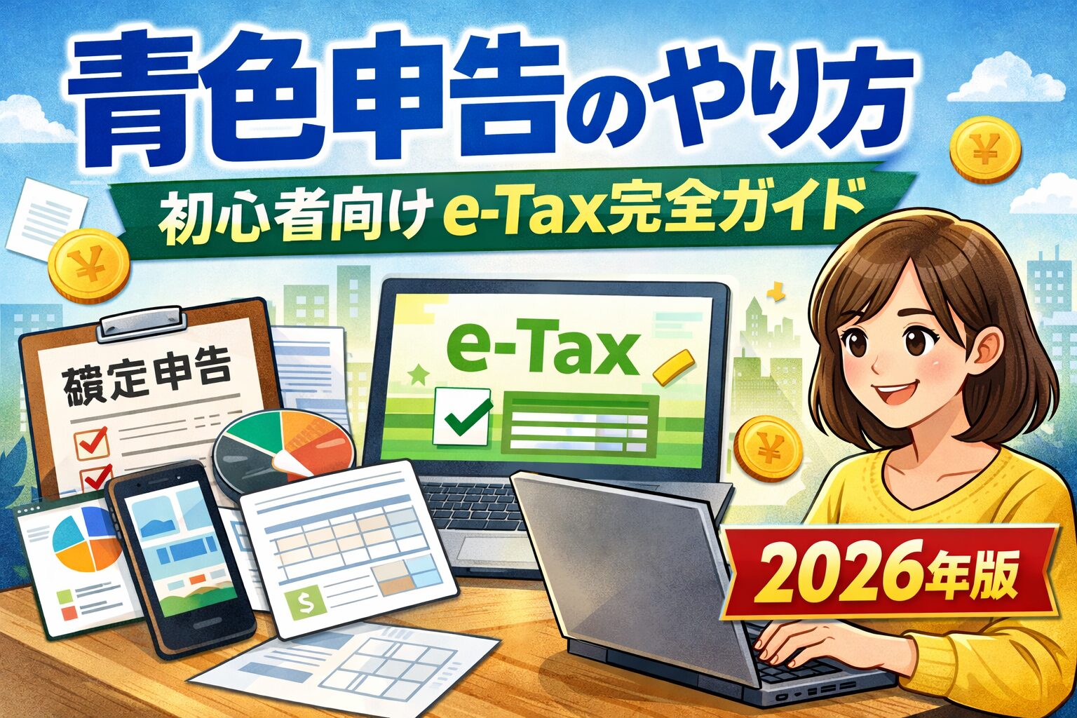 青色申告のやり方｜初心者向けにe-Taxの手順を完全解説【2026年版】
