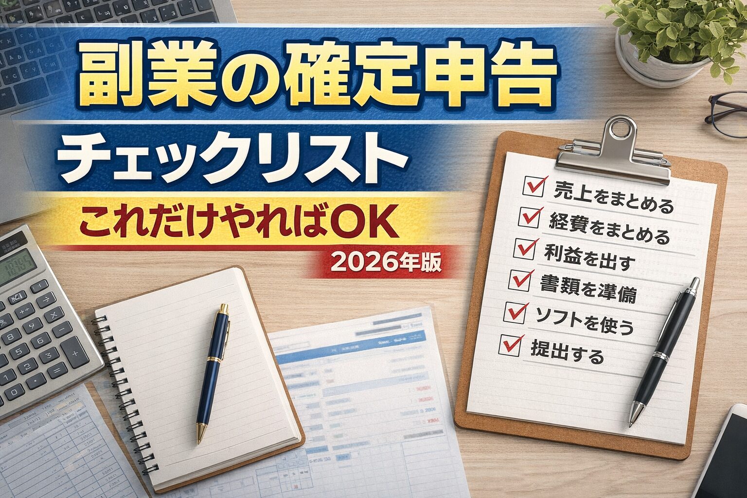 副業の確定申告チェックリスト|これだけやればOK【2026年版】