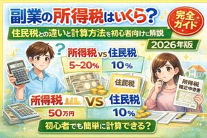 副業の所得税はいくら？住民税との違いと計算方法を初心者向けに解説【2026年版】