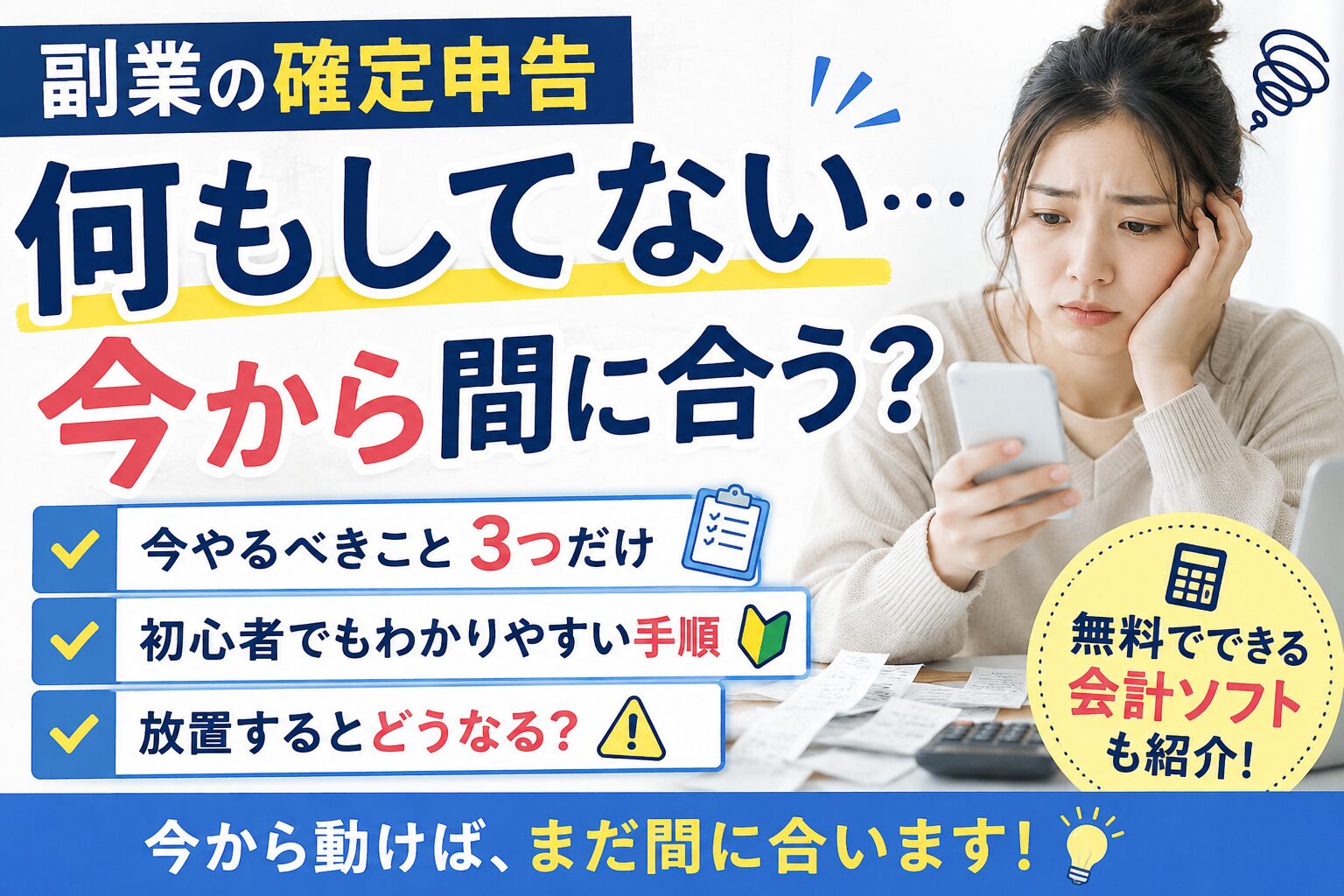 副業の確定申告、何もしてない…今から間に合う?