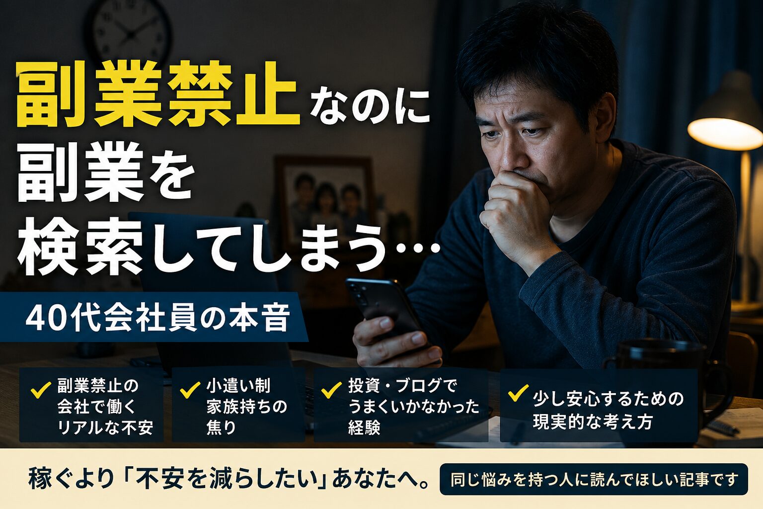 副業禁止なのに副業を検索してしまう…40代会社員の本音