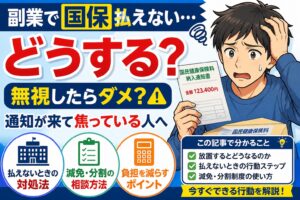 副業で国保払えないときどうする？無視したらダメ？通知が来て焦っている人へ