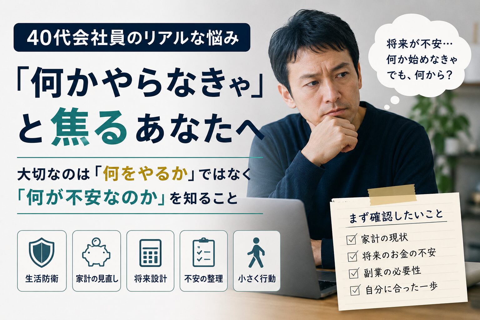 40代でこのままでいいのか不安な人へ｜何かやらなきゃと思い続けた私が気づいたこと