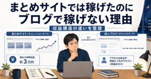 まとめサイトでは月3万円稼げたのに、ブログでは稼げない理由を考えた